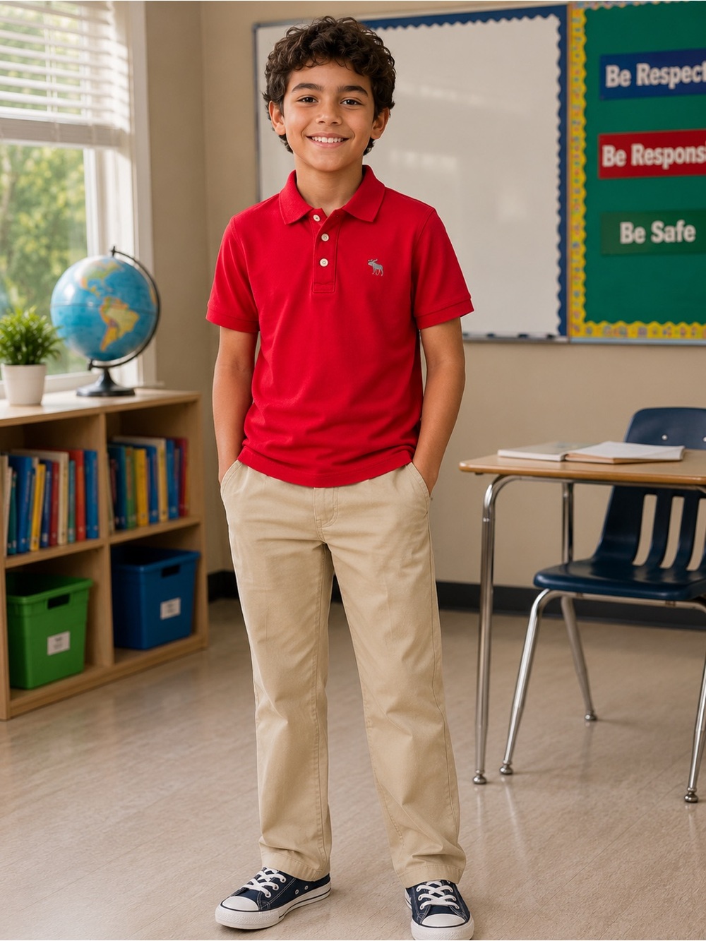 Abercrombie Boys Red Moose Polo Shirt — Youth Small / Approx. Size 8